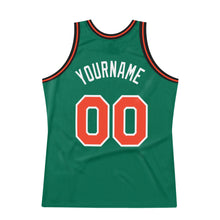 Load image into Gallery viewer, Custom Kelly Green Orange-White Authentic Throwback Basketball Jersey
