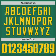 Load image into Gallery viewer, Custom Kelly Green Gold Authentic Throwback Basketball Jersey
