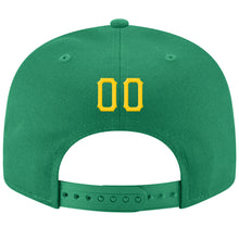 Load image into Gallery viewer, Custom Kelly Green Gold-White Stitched Adjustable Snapback Hat
