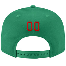 Load image into Gallery viewer, Custom Kelly Green Red-White Stitched Adjustable Snapback Hat
