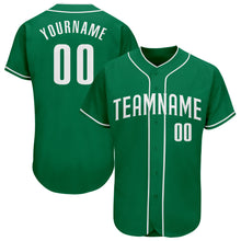 Load image into Gallery viewer, Custom Kelly Green White Authentic Baseball Jersey
