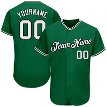 Load image into Gallery viewer, Custom Kelly Green White-Black Authentic Baseball Jersey
