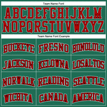 Load image into Gallery viewer, Custom Kelly Green Red Pinstripe Red-Black Authentic  Basketball Jersey
