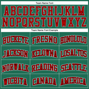Custom Kelly Green Red Pinstripe Red-Black Authentic  Basketball Jersey