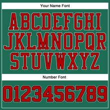 Load image into Gallery viewer, Custom Kelly Green Red Pinstripe Red-Black Authentic  Basketball Jersey
