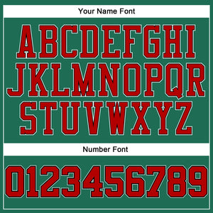 Custom Kelly Green Red Pinstripe Red-Black Authentic  Basketball Jersey