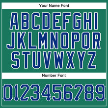 Load image into Gallery viewer, Custom Kelly Green White Pinstripe Royal-White Authentic Basketball Jersey

