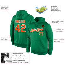 Load image into Gallery viewer, Custom Stitched Kelly Green Orange-White Sports Pullover Sweatshirt Hoodie
