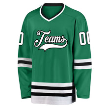 Load image into Gallery viewer, Custom Kelly Green White-Black Hockey Jersey
