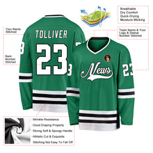 Load image into Gallery viewer, Custom Kelly Green White-Black Hockey Jersey
