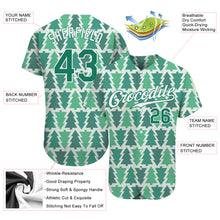 Load image into Gallery viewer, Custom Kelly Green Kelly Green-White Christmas 3D Authentic Baseball Jersey
