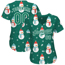Load image into Gallery viewer, Custom Kelly Green Kelly Green-White Christmas 3D Authentic Baseball Jersey
