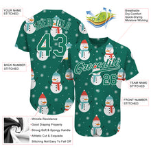 Load image into Gallery viewer, Custom Kelly Green Kelly Green-White Christmas 3D Authentic Baseball Jersey
