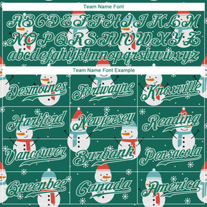 Custom Kelly Green Kelly Green-White Christmas 3D Authentic Baseball Jersey