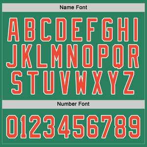 Custom Kelly Green Orange-White Hockey Jersey