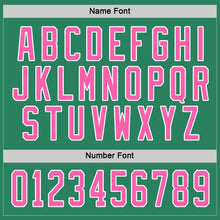 Load image into Gallery viewer, Custom Kelly Green Pink-White Hockey Jersey
