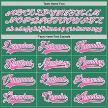 Load image into Gallery viewer, Custom Kelly Green Pink-White Hockey Jersey
