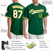 Load image into Gallery viewer, Custom Kelly Green White-Gold Authentic Baseball Jersey
