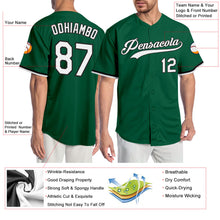 Load image into Gallery viewer, Custom Kelly Green White-Black Authentic Baseball Jersey
