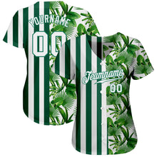 Load image into Gallery viewer, Custom Kelly Green White-Kelly Green 3D Pattern Design Tropical Palm Leaves Authentic Baseball Jersey
