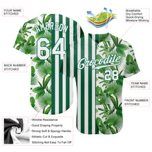 Load image into Gallery viewer, Custom Kelly Green White-Kelly Green 3D Pattern Design Tropical Palm Leaves Authentic Baseball Jersey
