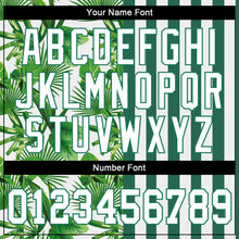 Load image into Gallery viewer, Custom Kelly Green White-Kelly Green 3D Pattern Design Tropical Palm Leaves Authentic Baseball Jersey
