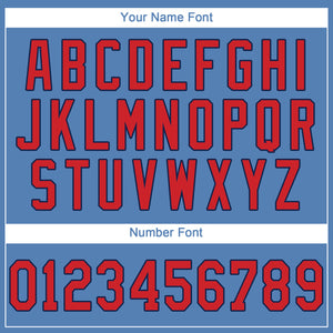 Custom Light Blue Red-Navy Performance T-Shirt