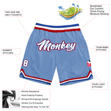 Load image into Gallery viewer, Custom Light Blue White-Royal Authentic Throwback Basketball Shorts
