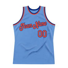 Load image into Gallery viewer, Custom Light Blue Orange-Royal Authentic Throwback Basketball Jersey
