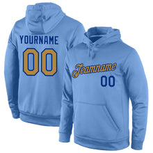 Load image into Gallery viewer, Custom Stitched Light Blue Old Gold-Royal Sports Pullover Sweatshirt Hoodie
