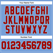 Load image into Gallery viewer, Custom Light Blue Red Pinstripe Red-Black Authentic Basketball Jersey
