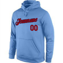 Load image into Gallery viewer, Custom Stitched Light Blue Red-Navy Sports Pullover Sweatshirt Hoodie
