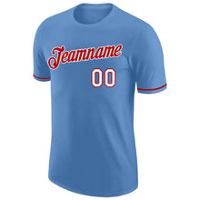 Load image into Gallery viewer, Custom Light Blue White-Red Performance T-Shirt
