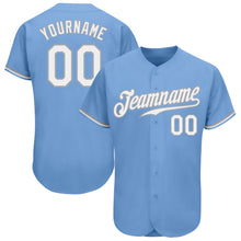 Load image into Gallery viewer, Custom Light Blue White-Gray Authentic Baseball Jersey
