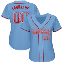 Load image into Gallery viewer, Custom Light Blue Red-White Authentic Drift Fashion Baseball Jersey
