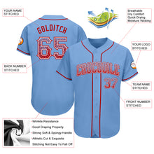 Load image into Gallery viewer, Custom Light Blue Red-White Authentic Drift Fashion Baseball Jersey
