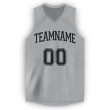 Load image into Gallery viewer, Custom Gray Black V-Neck Basketball Jersey
