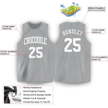 Load image into Gallery viewer, Custom Gray White Round Neck Basketball Jersey
