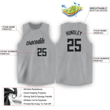 Load image into Gallery viewer, Custom Gray Black Round Neck Basketball Jersey

