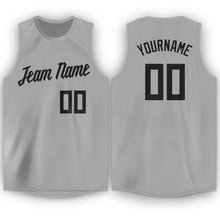 Load image into Gallery viewer, Custom Gray Black Round Neck Basketball Jersey
