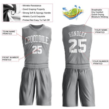Load image into Gallery viewer, Custom Gray White Round Neck Suit Basketball Jersey
