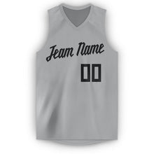 Load image into Gallery viewer, Custom Gray Black V-Neck Basketball Jersey
