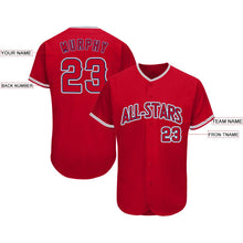 Load image into Gallery viewer, Custom Red Navy-Gray Baseball Jersey
