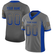 Load image into Gallery viewer, Custom Gray Royal-Gold Mesh Drift Fashion Football Jersey
