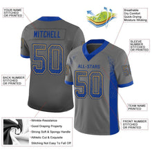 Load image into Gallery viewer, Custom Gray Royal-Gold Mesh Drift Fashion Football Jersey

