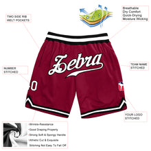 Load image into Gallery viewer, Custom Maroon White-Black Authentic Throwback Basketball Shorts
