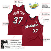 Load image into Gallery viewer, Custom Maroon White-Black Authentic Throwback Basketball Jersey
