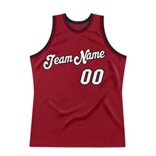 Load image into Gallery viewer, Custom Maroon White-Black Authentic Throwback Basketball Jersey
