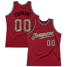 Load image into Gallery viewer, Custom Maroon Camo-Gray Authentic Throwback Basketball Jersey
