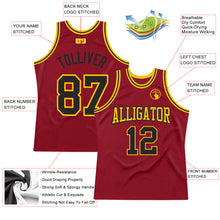 Load image into Gallery viewer, Custom Maroon Black-Gold Authentic Throwback Basketball Jersey
